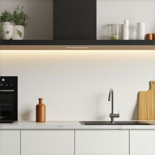 Contemporary luxury kitchen with smart appliances Luxurious modern kitchen featuring smart appliances and elegant design elements