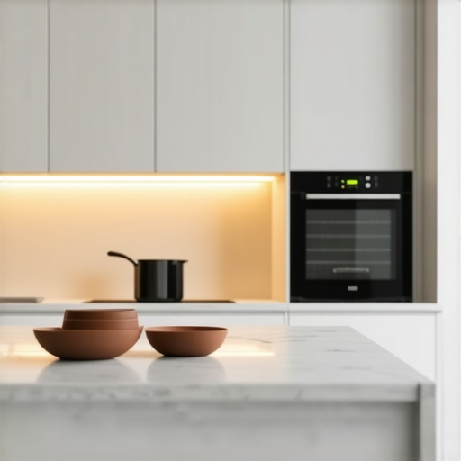 Luxurious Modern Kitchen with Smart Technology A stylish contemporary kitchen featuring advanced smart appliances and sleek design elements