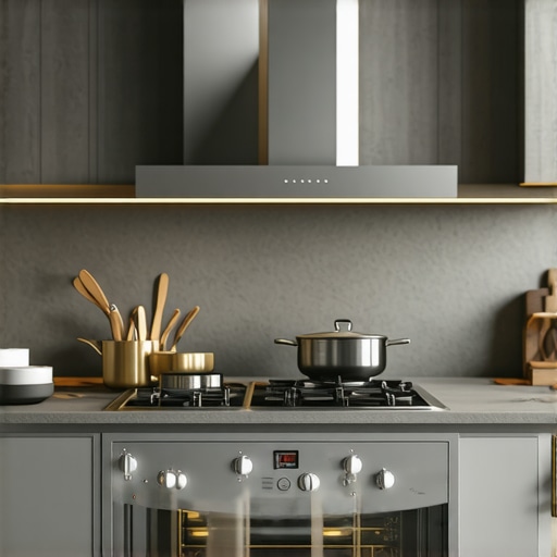 Luxury Kitchen with Premium Appliances A high-end modern kitchen featuring luxury appliances and cookware.