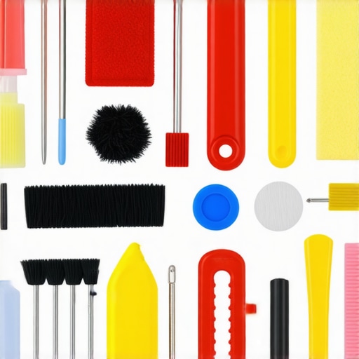 Set of cleaning and maintenance tools for high-end espresso machines and air fryers.