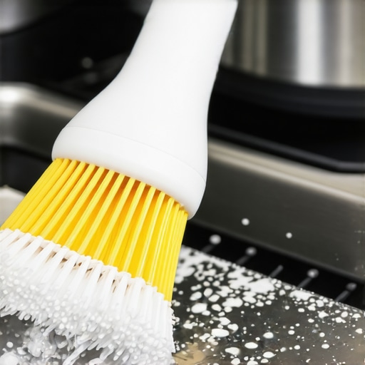 Precision cleaning of high-end kitchen appliances with advanced tools.
