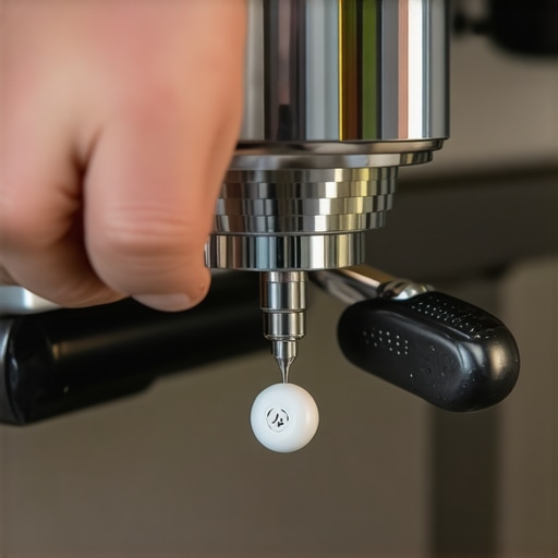 Hand using screwdriver on an espresso machine for maintenance