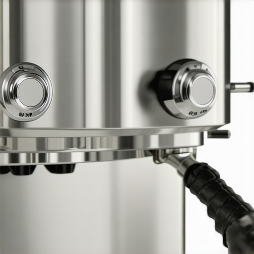 A sleek, modern espresso machine showing insulation panels and quiet operation features