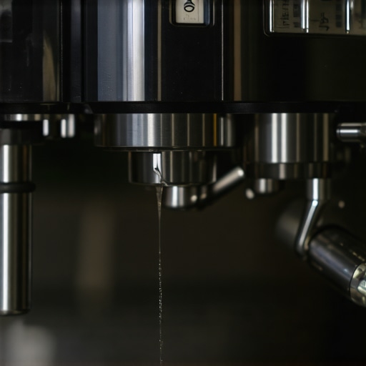 A professional espresso machine being cleaned and descaled with proper tools.