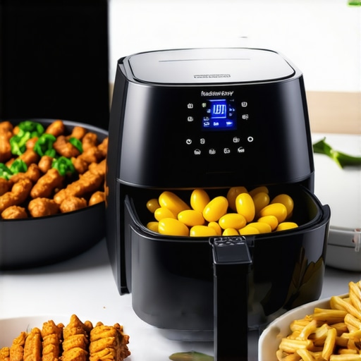 NutriFry Max in Kitchen NutriFry Max air fryer with dishes in a contemporary kitchen setting.