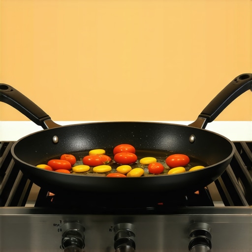 EliteChef Plasma Master skillet used for high-heat cooking in a professional kitchen.
