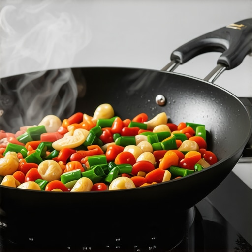 A versatile wok steaming vegetables on a stove.