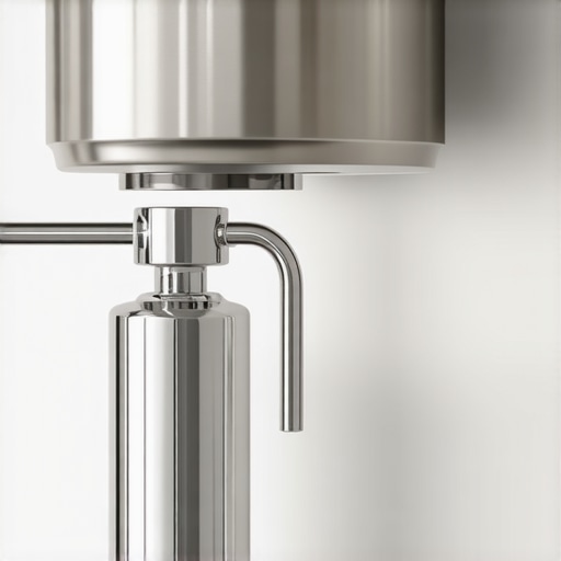 Kitchen water filter under the sink with clear plumbing connections