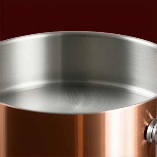 Copper core chef pan with stainless steel exterior highlighting its design and heat conduction