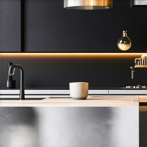 Contemporary kitchen featuring high-end cookware and appliances
