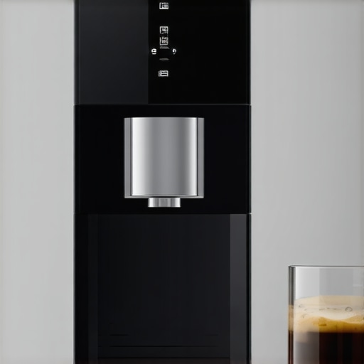 Water filtration system on kitchen counter for premium espresso brewing.