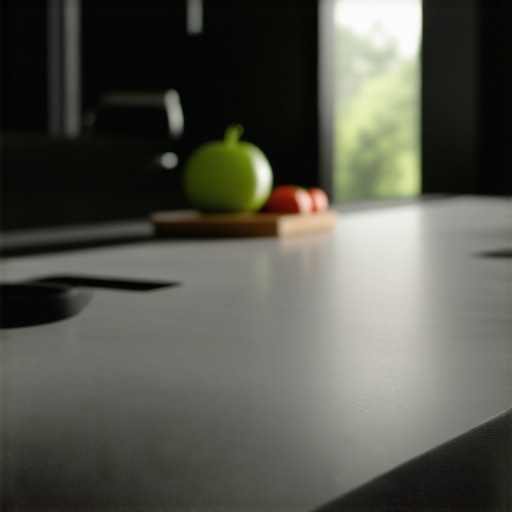 Countertop with beveled edge in a contemporary kitchen