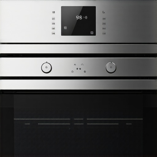 Sleek stainless steel steam oven with digital display in a contemporary kitchen.