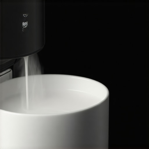 A professional-grade steam wand frothing milk quietly