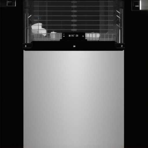 Modern integrated dishwasher in stainless steel with digital controls