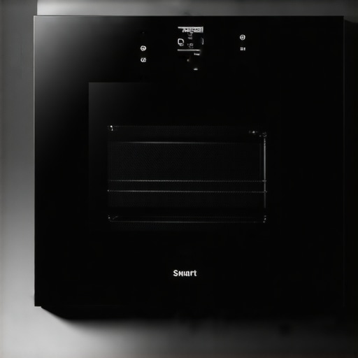 Modern smart oven with touchscreen controls in kitchen