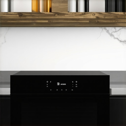 Sleek modern smart oven with touchscreen control in a stylish kitchen
