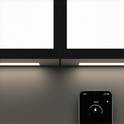 Modern under-cabinet lighting system with remote control and smartphone app
