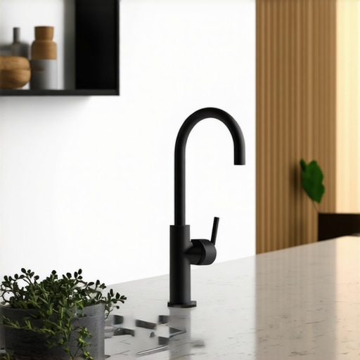 Modern kitchen featuring the durable Black Matte Faucet Elite