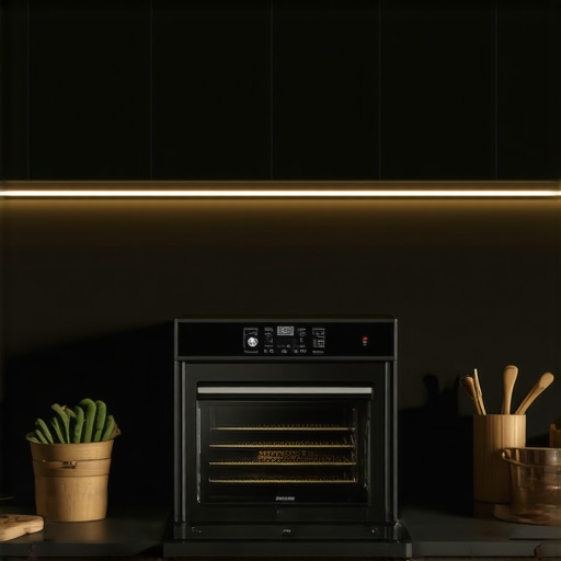 A compact Broan-NuTone SteamMaster 3000 steam oven installed in a modern kitchen with open door revealing interior