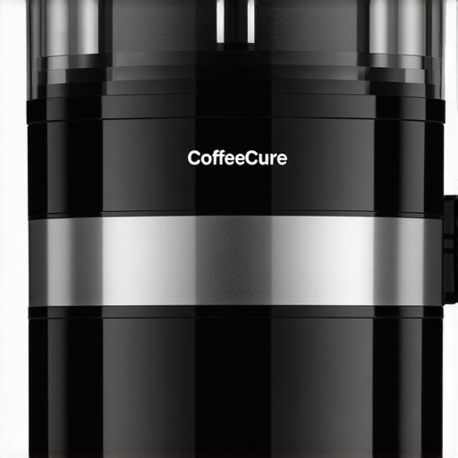 Modern black coffee grinder with soundproof features and static reduction technology.