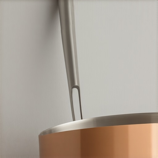 Small copper pan with stainless steel handle for precise cooking