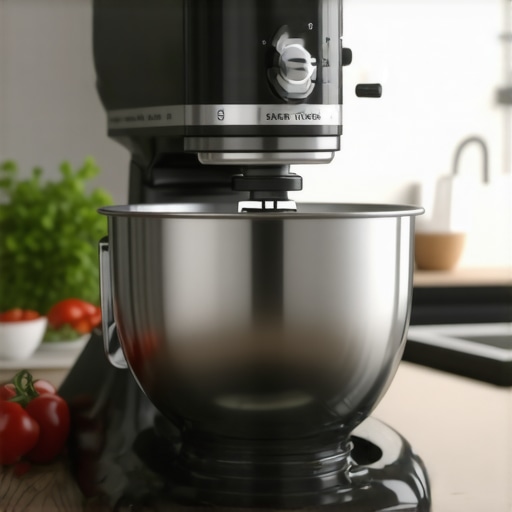 Cuisinart Precision Master Stand Mixer in kitchen A Cuisinart stand mixer with stainless steel bowl on a contemporary kitchen counter