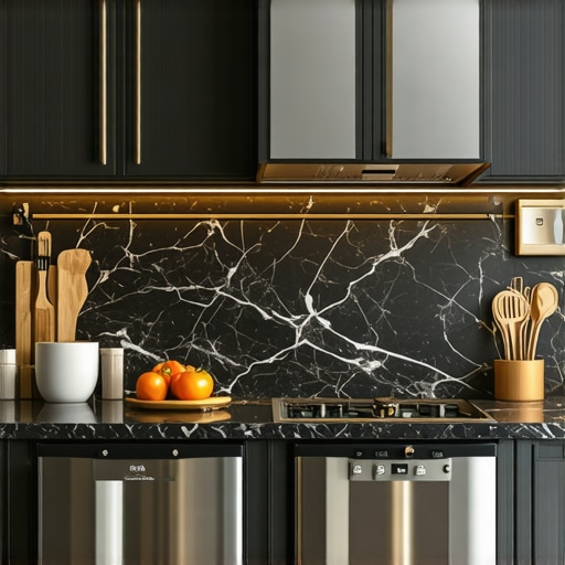 Kitchen with granite and quartz countertops holding heavy appliances