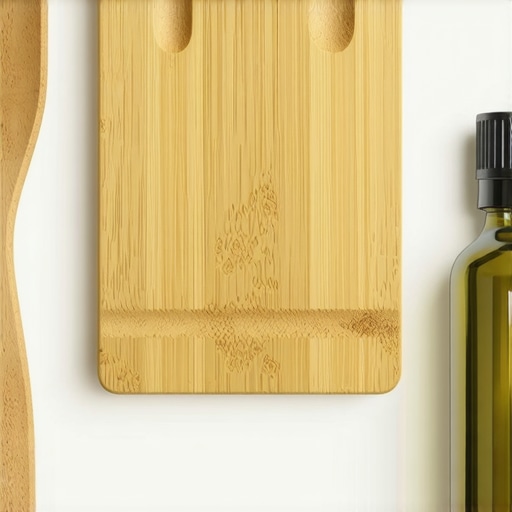 Set of bamboo scraper and natural oils for wok cleaning