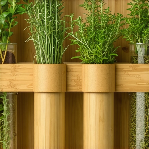 Natural bamboo herb container with eco-friendly design