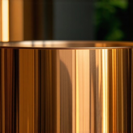 Elegant Copper Cookware Shine Shiny, polished copper cookware in a sophisticated kitchen setting.