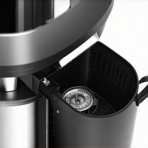 Inspection camera display showing dust and grime inside an air fryer fan.