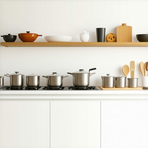 Luxurious Kitchen with Premium Appliances Luxury kitchen countertop with high-end cookware and appliances for a buyer's guide