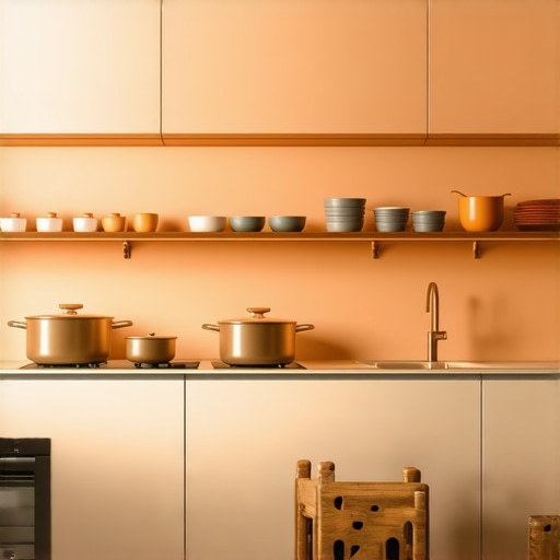 Contemporary kitchen featuring premium appliances and cookware.