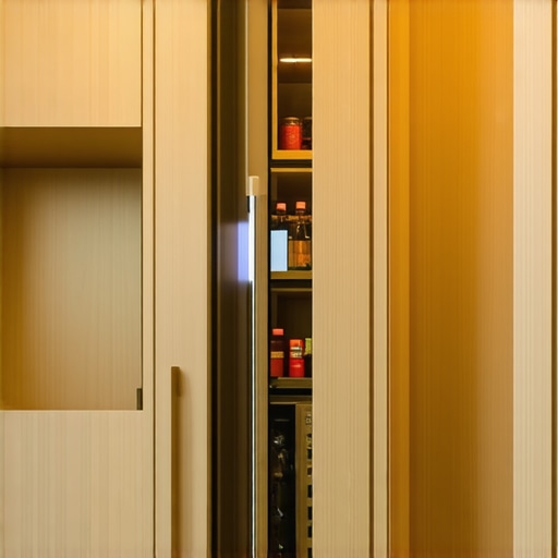 Elegant hidden pantry seamlessly integrated into modern kitchen cabinetry
