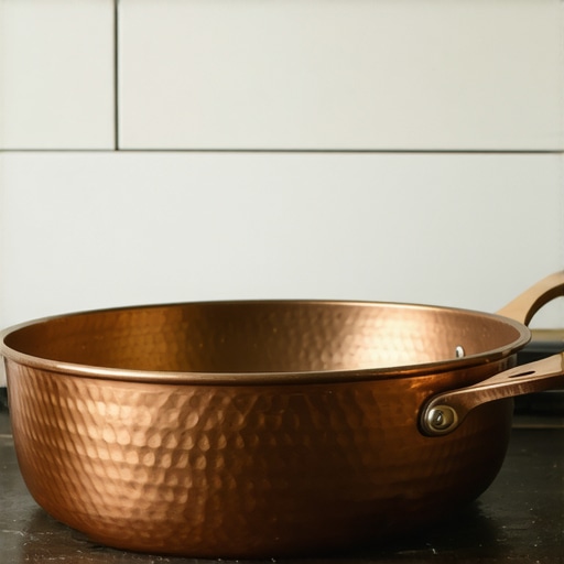 Hand-hammered copper pan showcasing artisanal craftsmanship