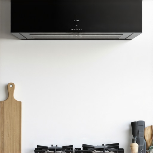 Modern Range Hood in a Kitchen Kitchen with sleek modern range hood providing excellent ventilation.