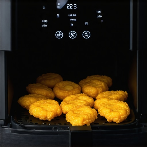 Nuwave Brio Air Fryer in kitchen setting Nuwave Brio Air Fryer with crispy foods and digital controls