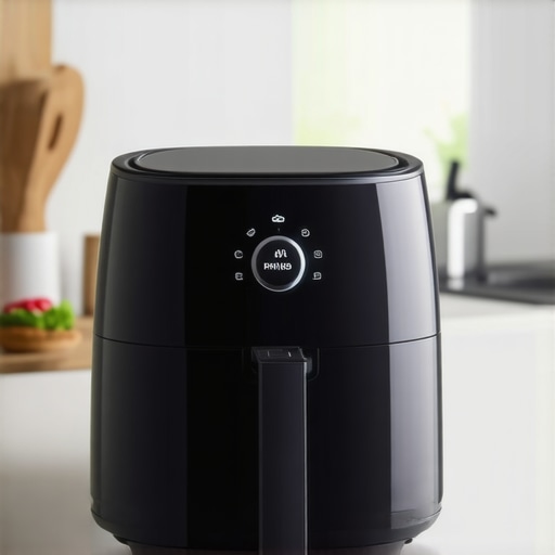 Philips Premium Airfryer XXL on kitchen countertop with cooked food