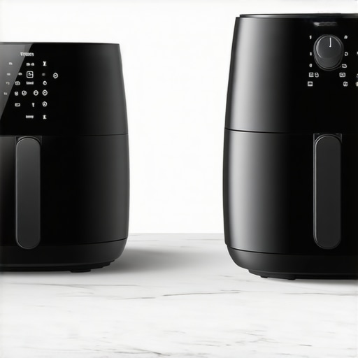 Comparison of Philips Premium Airfryer XXL and Chefman TurboFry showing size and features.