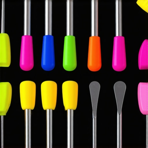 Complete set of professional dough dislodging tools with silicone tips and stainless steel handles.