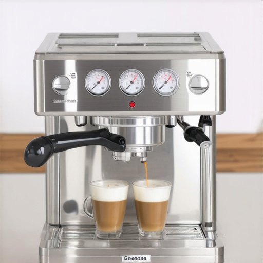 Dual boiler espresso machine in a sleek kitchen environment