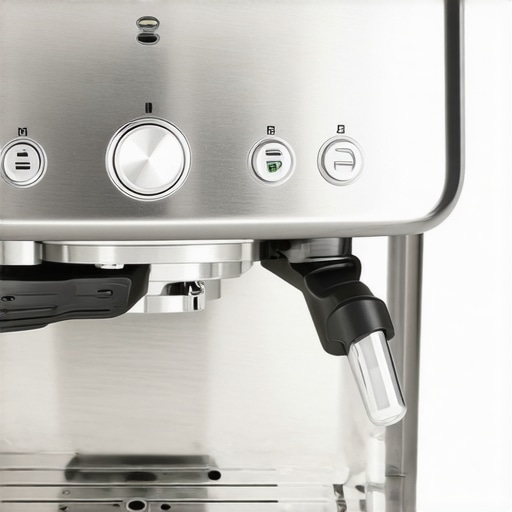 Royal Brew Precision Machine Front view of a high-end espresso machine with digital display and stainless steel body.