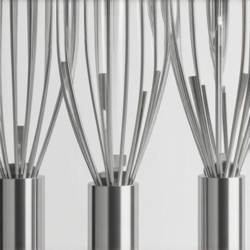 Stainless Steel Whisk Attachments for Stand Mixers Close-up of stainless steel whisk attachments with textured surface
