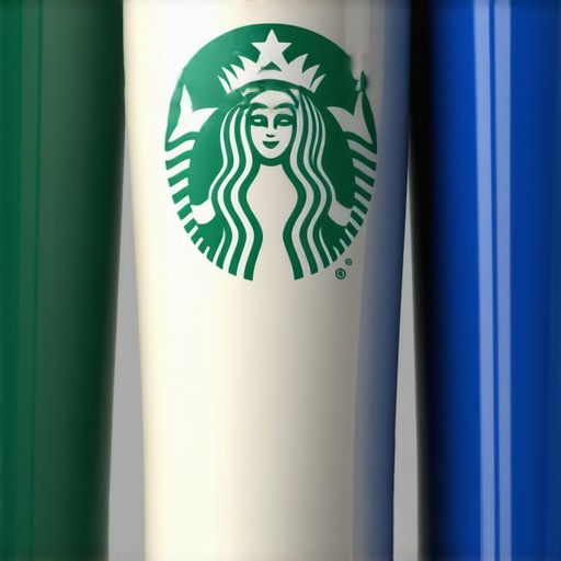 Insulated Starbucks reusable tumbler with lid on a cafe table.