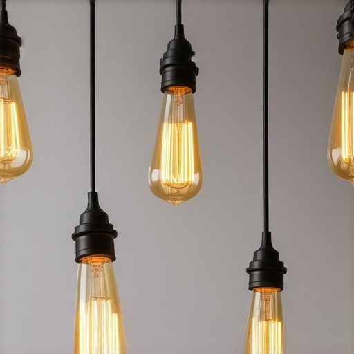 Vintage Edison pendant light with warm glow and industrial cage design