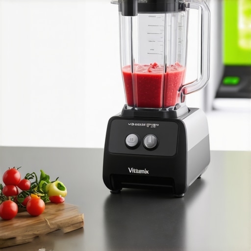 Vitamix blender blending smoothies on a marble countertop