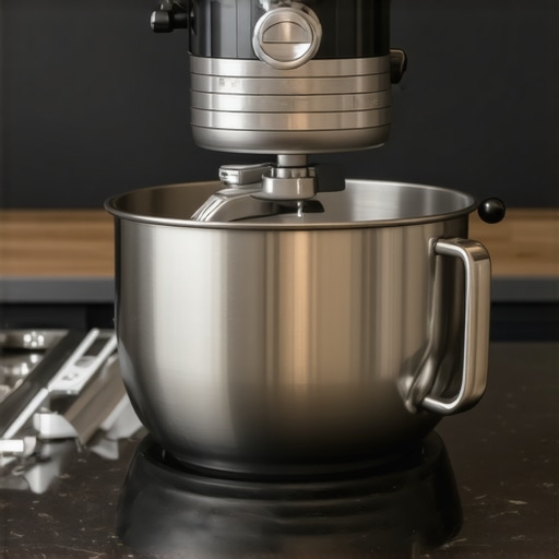 Close-up of the All-Clad Pro-Release stand mixer showcasing its stainless steel body and control panel.