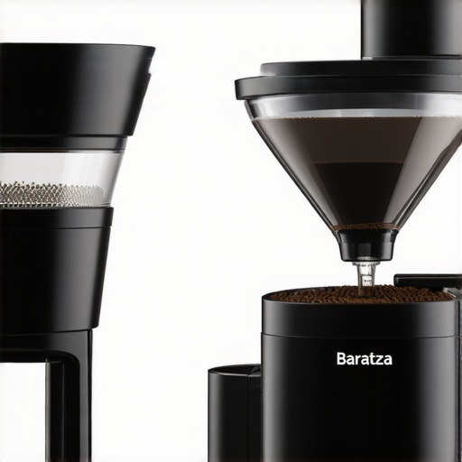 Close-up of the Baratza Virtuoso+ coffee grinder highlighting its quality build and quiet performance.
