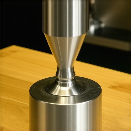 Luxury stainless steel espresso tamper with ergonomic handle.